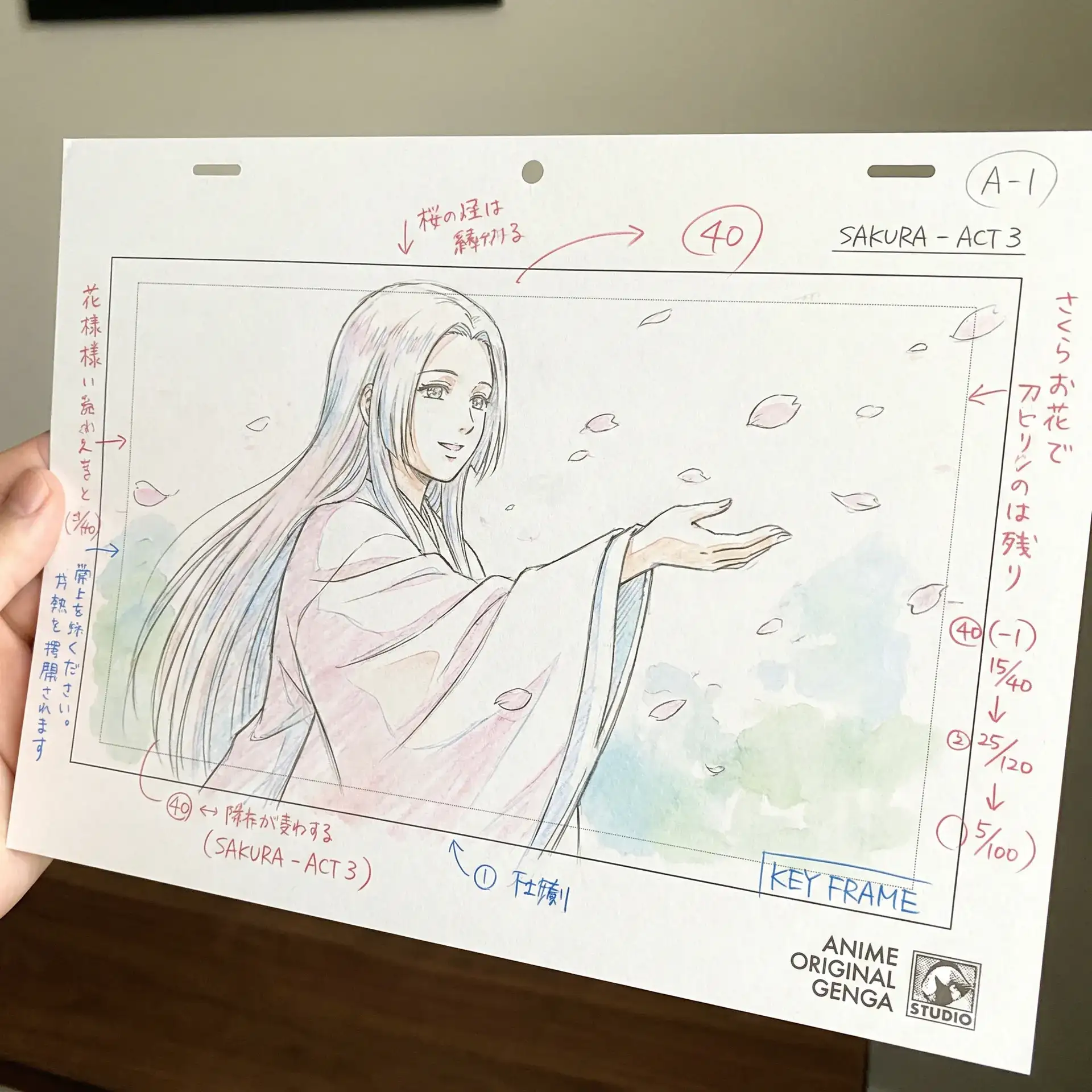 h动漫原画手稿春日主题关键帧