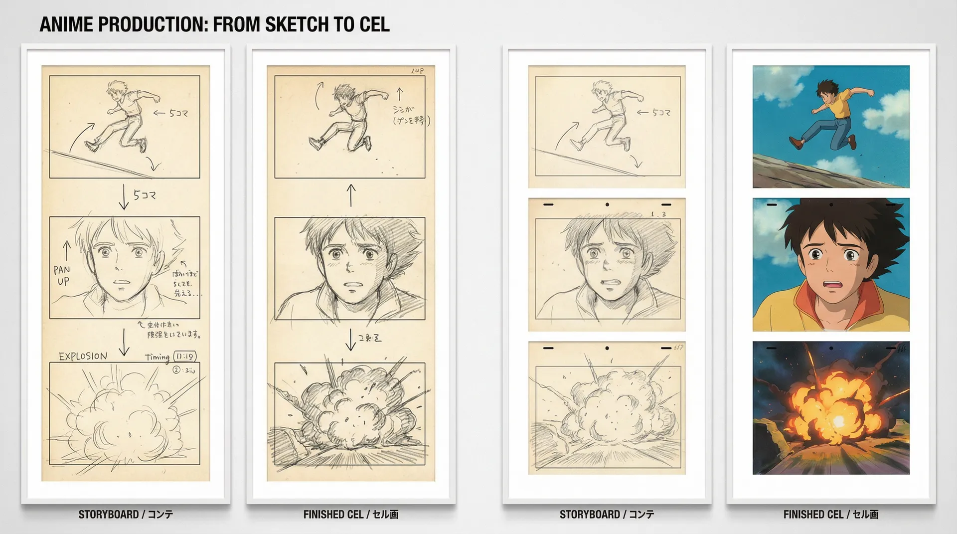 51动漫 动画制作分镜草图与完成画面对比